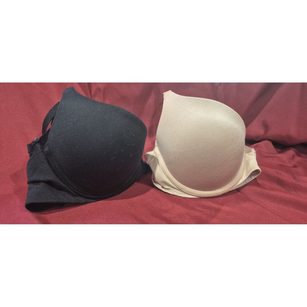 2 Aerie Bras 34B Pushup Smooth Tee Shirt Black Tan Underwire EUC